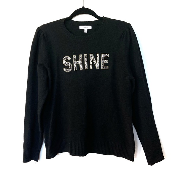 Black Size Large Graphic Beaded Sweater - Picture 1 of 7